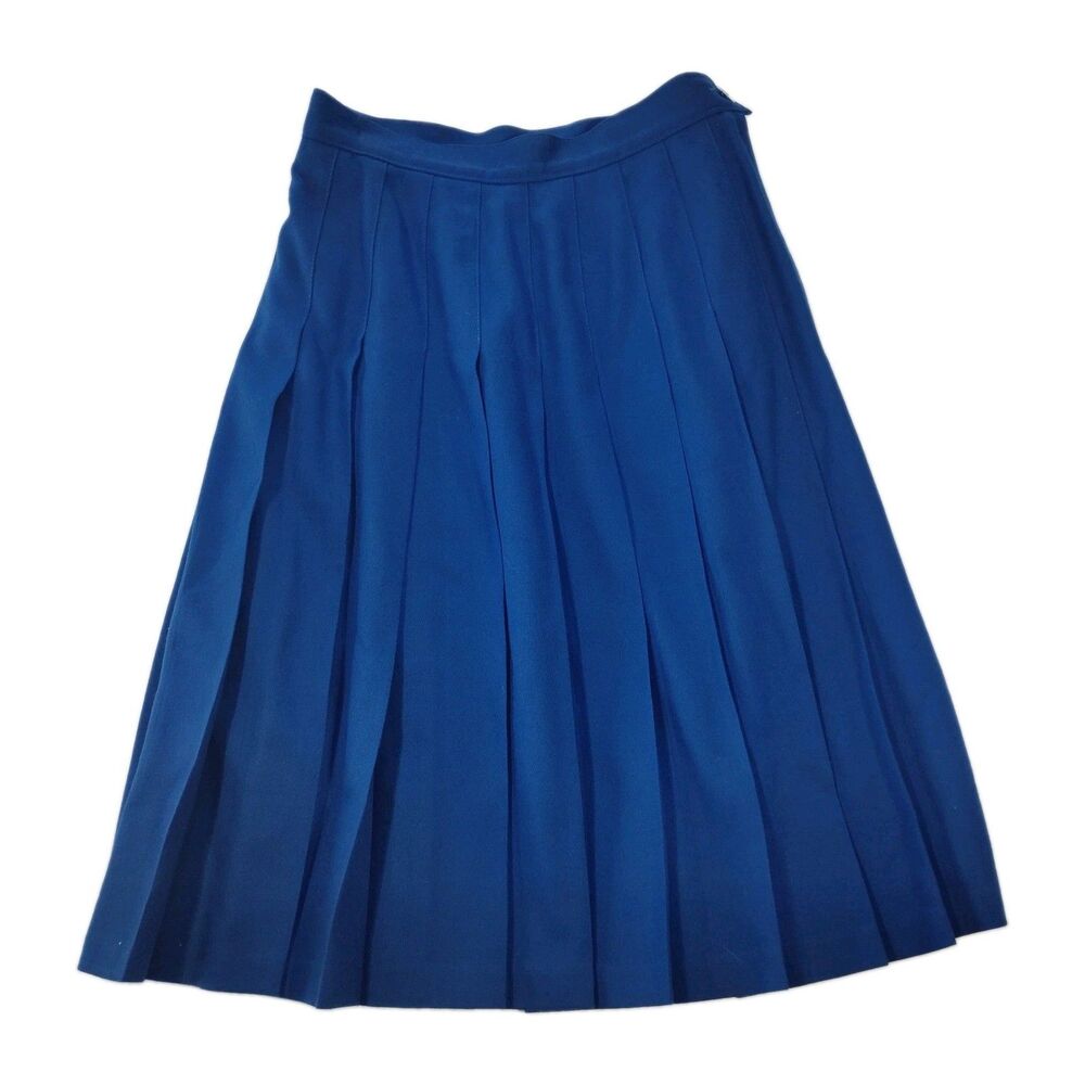 Vintage Pendleton Royal Blue 100% Wool Midi Skirt 6 Heritage Preppy